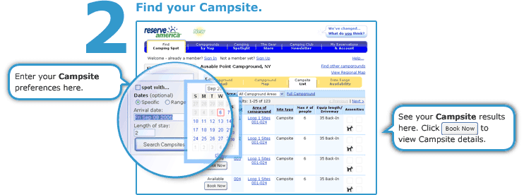 2. Find your Camspsite.