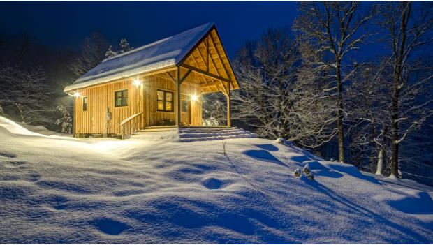 Cozy Winter Cabin Camping