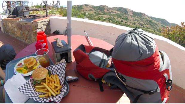 Cool down with a bison burger and iced tea at DC-3 Gifts and Grill