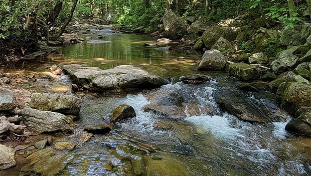 Waterfall in a Rugged Setting