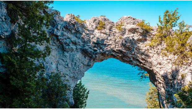 Arch Rock Hike Mackinac Island Michigan